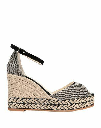 Espadrilles Woman Espadrilles Black Soft Leather, Textile fibers Cover