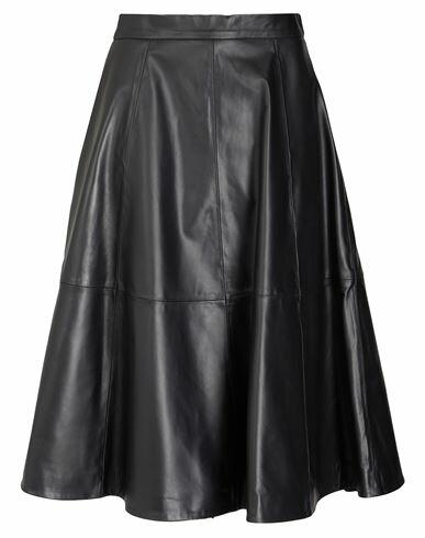 8 By Yoox Leather High-waist Midi Skirt Woman Midi skirt Black Lambskin Cover