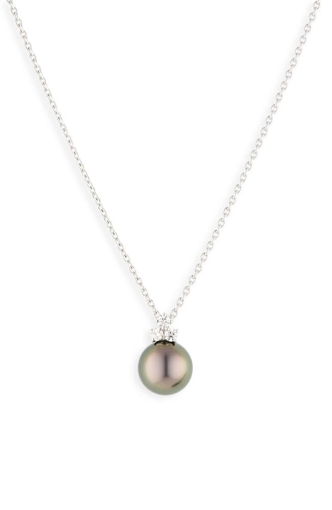 Mikimoto Classic Diamond & Black South Sea Cultured Pearl Pendant Necklace in 18Kw Cover