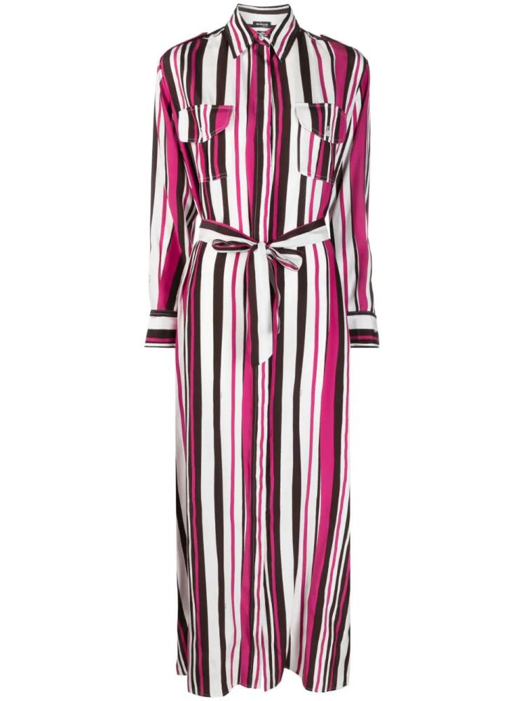 Kiton striped shirt long dress - Pink Cover