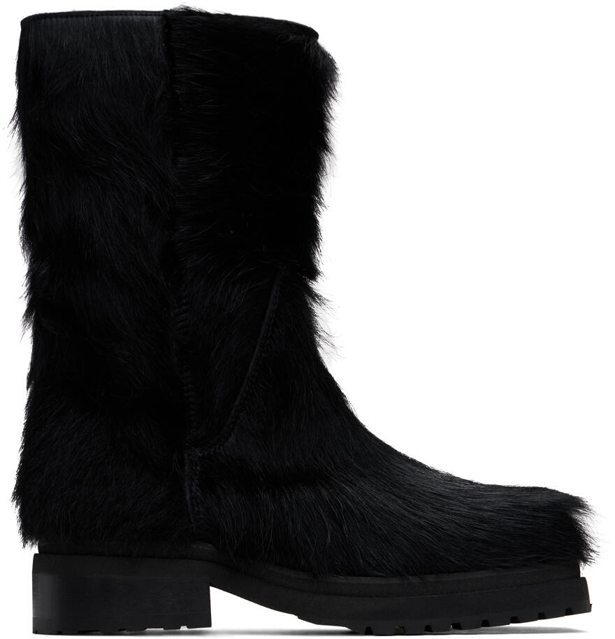 Eckhaus Latta Black Stacked Boots Cover