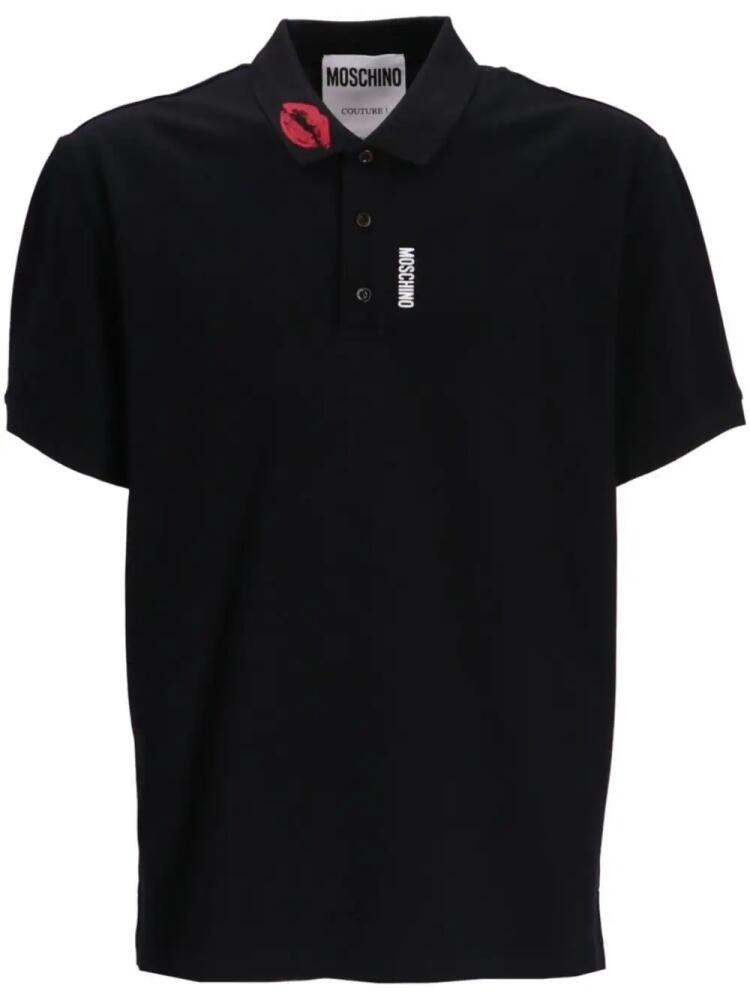 Moschino lips print polo shirt - Black Cover