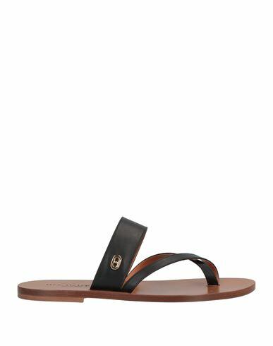 Dee Ocleppo Woman Thong sandal Black Calfskin Cover