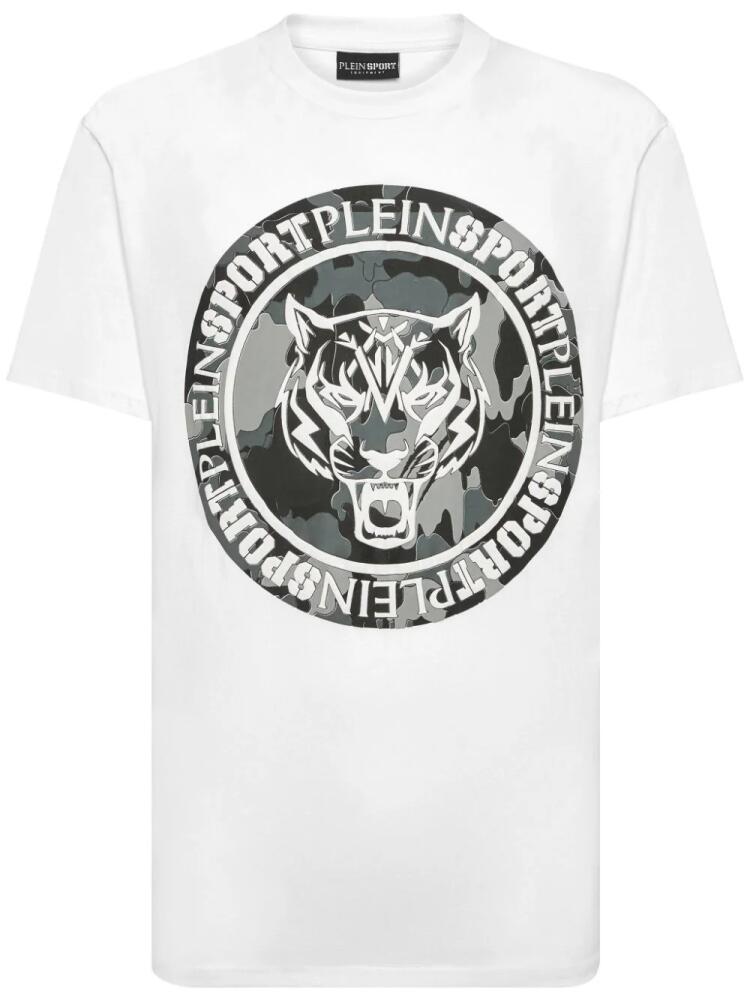 Plein Sport graphic-print cotton T-shirt - White Cover