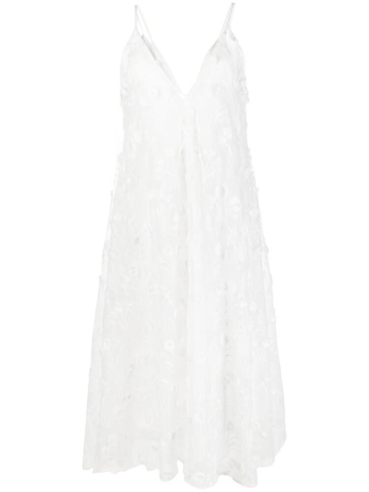 Agua By Agua Bendita floral-embroidered midi dress - White Cover