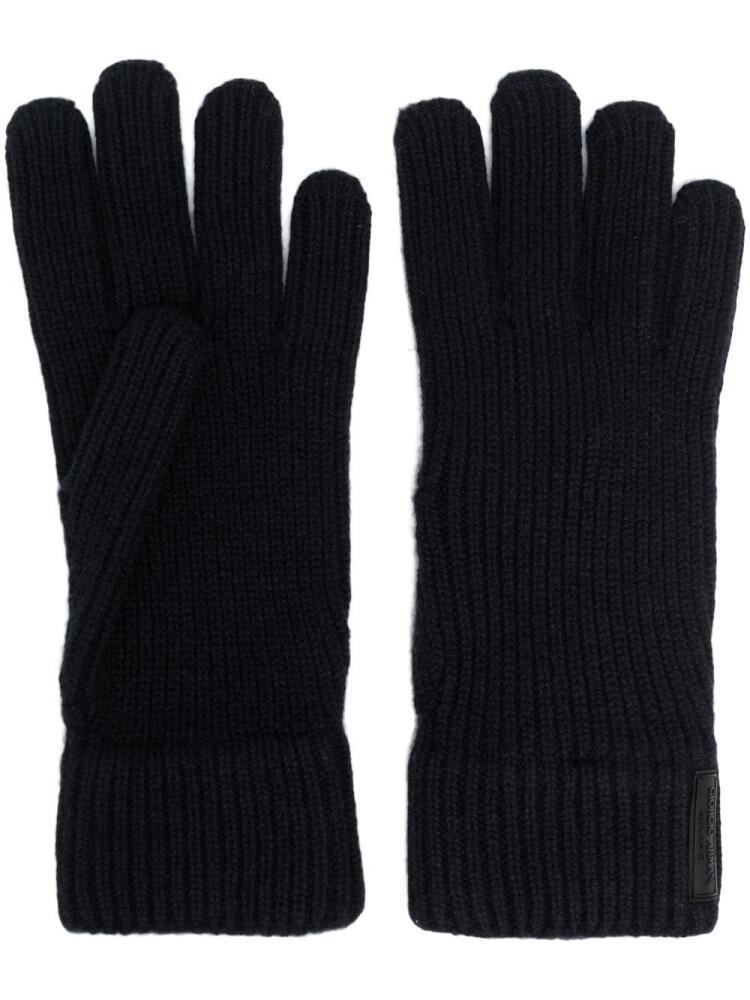 Giorgio Armani cashmere knitted gloves - Blue Cover