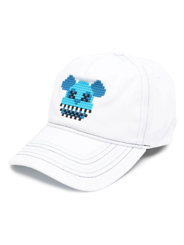 Mostly Heard Rarely Seen 8-Bit Bear Color Stitched baseball cap - White Cover