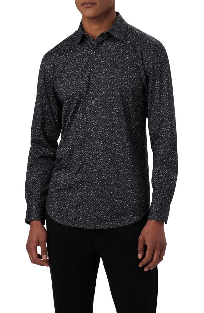 Bugatchi James OoohCotton Cigar Print Button-Up Shirt in Black Cover