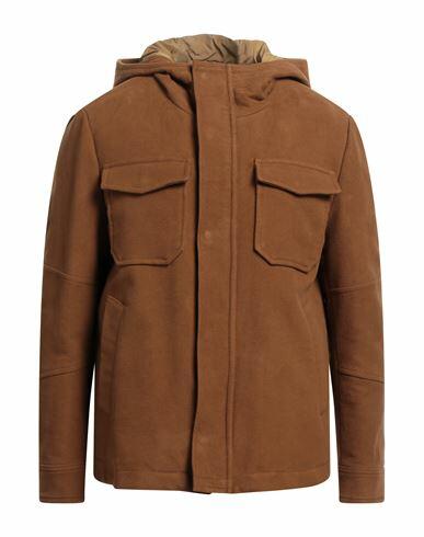 Officina 36 Man Jacket Brown Cotton Cover