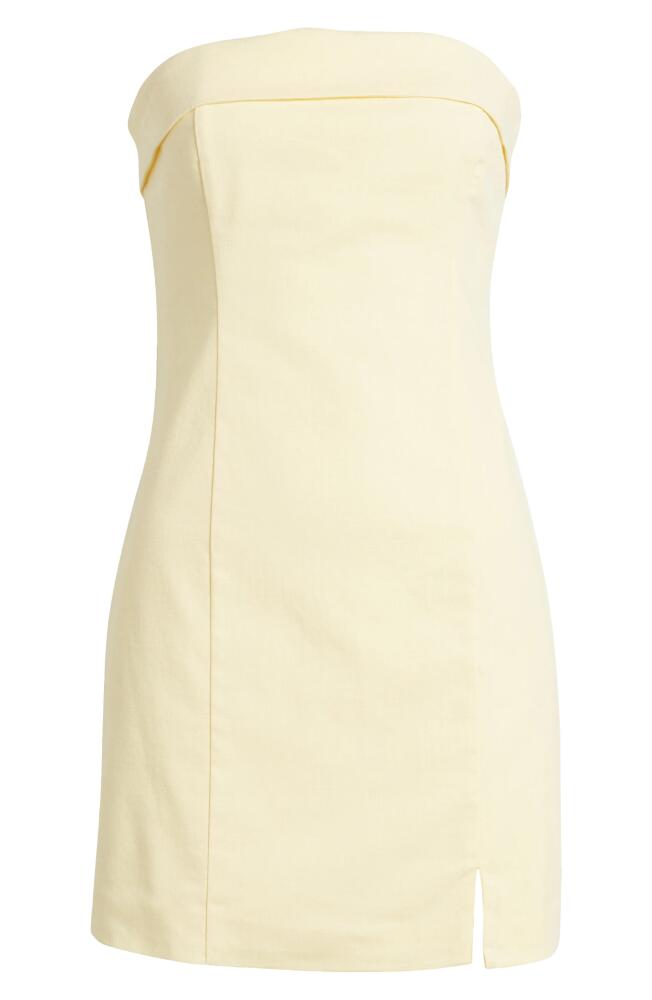 BP. Foldover Strapless Minidress in Yellow Clover Cover