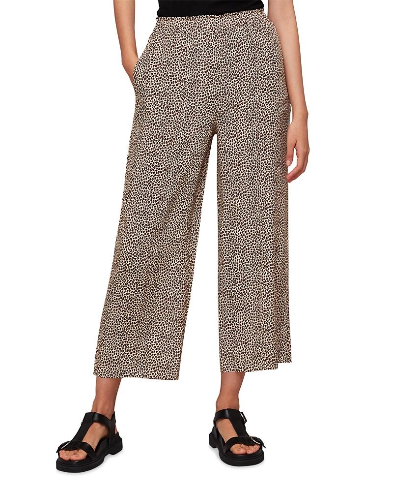 Whistles Dashed Leopard Print Wide Leg Pants Cover