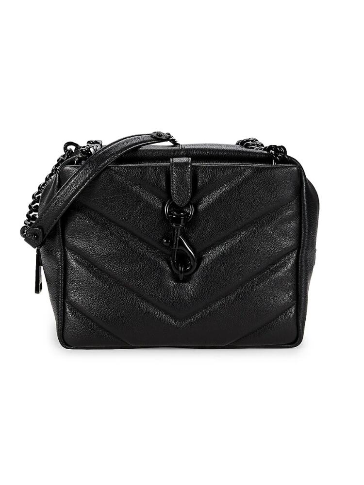 Rebecca Minkoff Women's Maxi Edie Quilted Leather Top Handle Bag - Black Cover