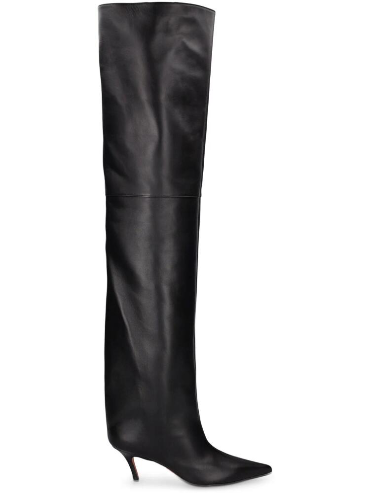 AMINA MUADDI 60mm Fiona Nappa Thigh-high Boots Cover