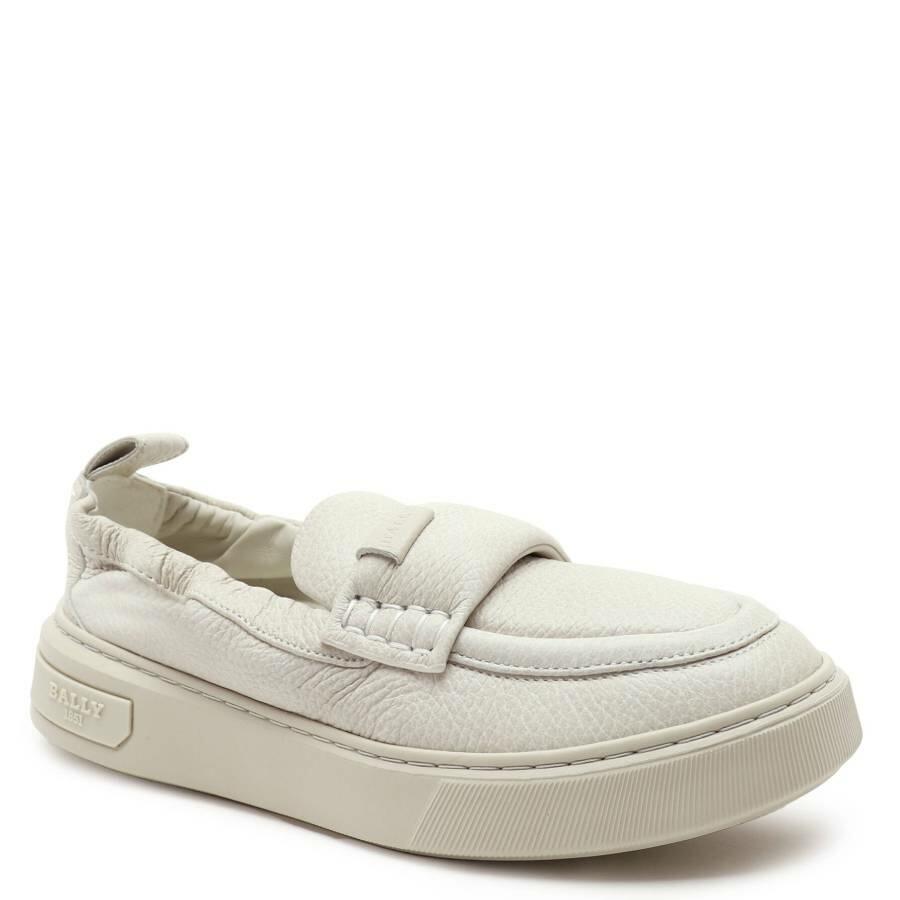 Bally Dusty White Mauro Leather Slip-On Sneakers Cover