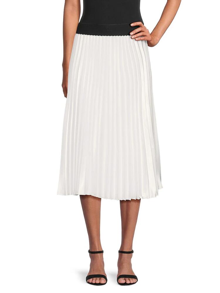 Love Ady Women's Pleated Midi A Line Skirt - Ivory Cover