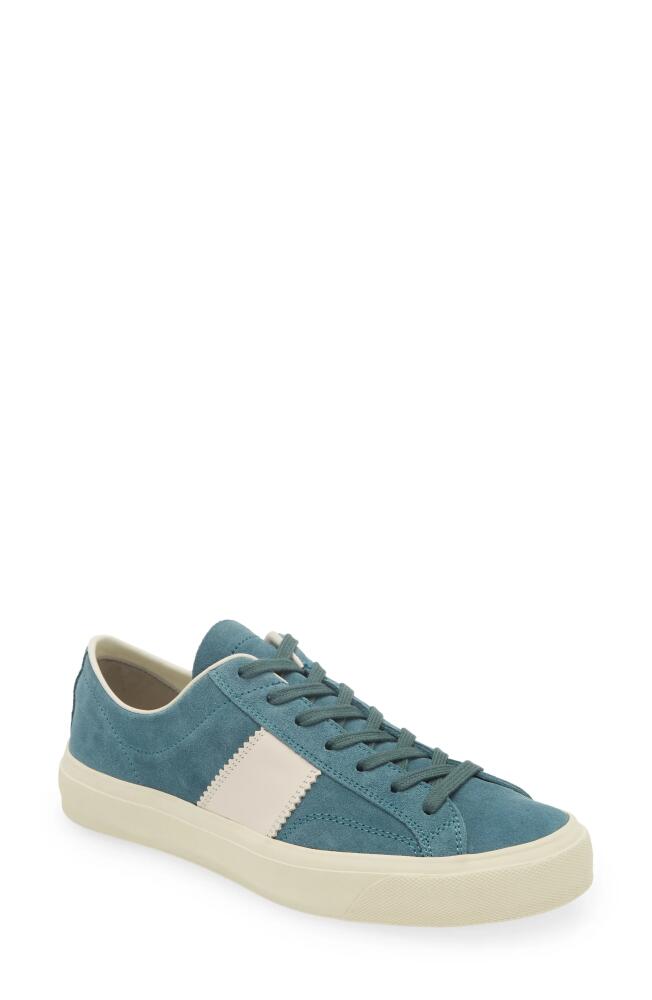 TOM FORD Cambridge Low Top Sneaker in Teal/Cream Cover