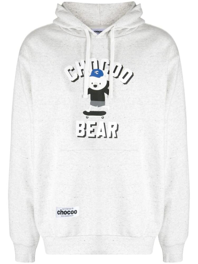 CHOCOOLATE logo-print cotton hoodie - Grey Cover