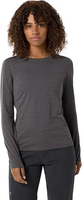 Arc'teryx Taema Crew Long Sleeve (Black Heather) Women's Clothing Cover