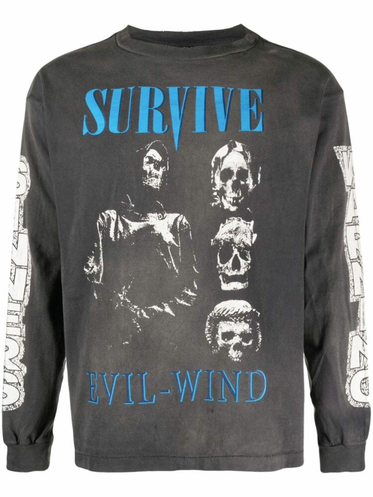 SAINT MXXXXXX Survive graphic-print sweatshirt - Grey Cover