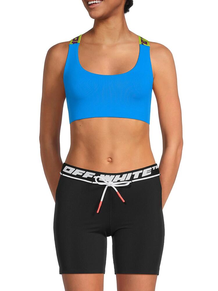 Off-White Women's Logo Band Sports Bra - Blue Cover