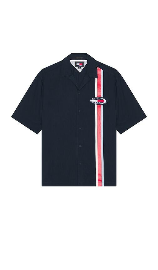 Tommy Jeans Archive Camp Shirt in Blue Cover