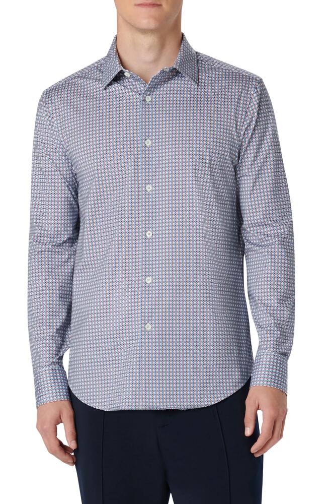 Bugatchi James OoohCotton Geo Print Button-Up Shirt in Air Blue Cover