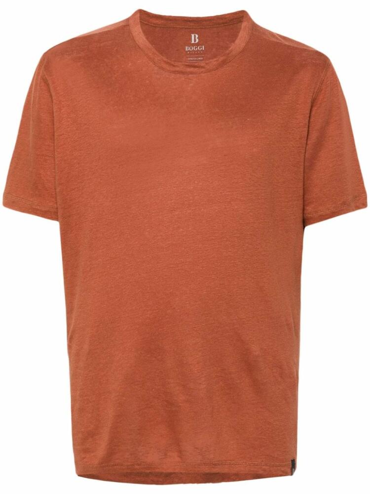 Boggi Milano slub-texture T-shirt - Orange Cover