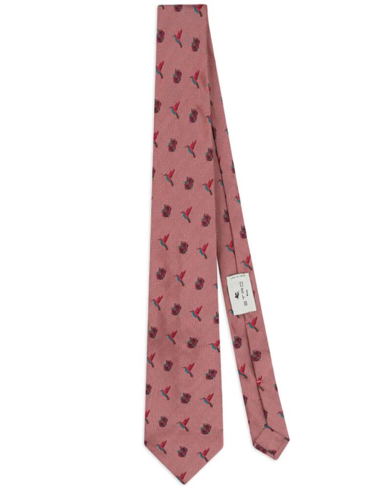 ETRO patterned-jacquard silk tie - Red Cover