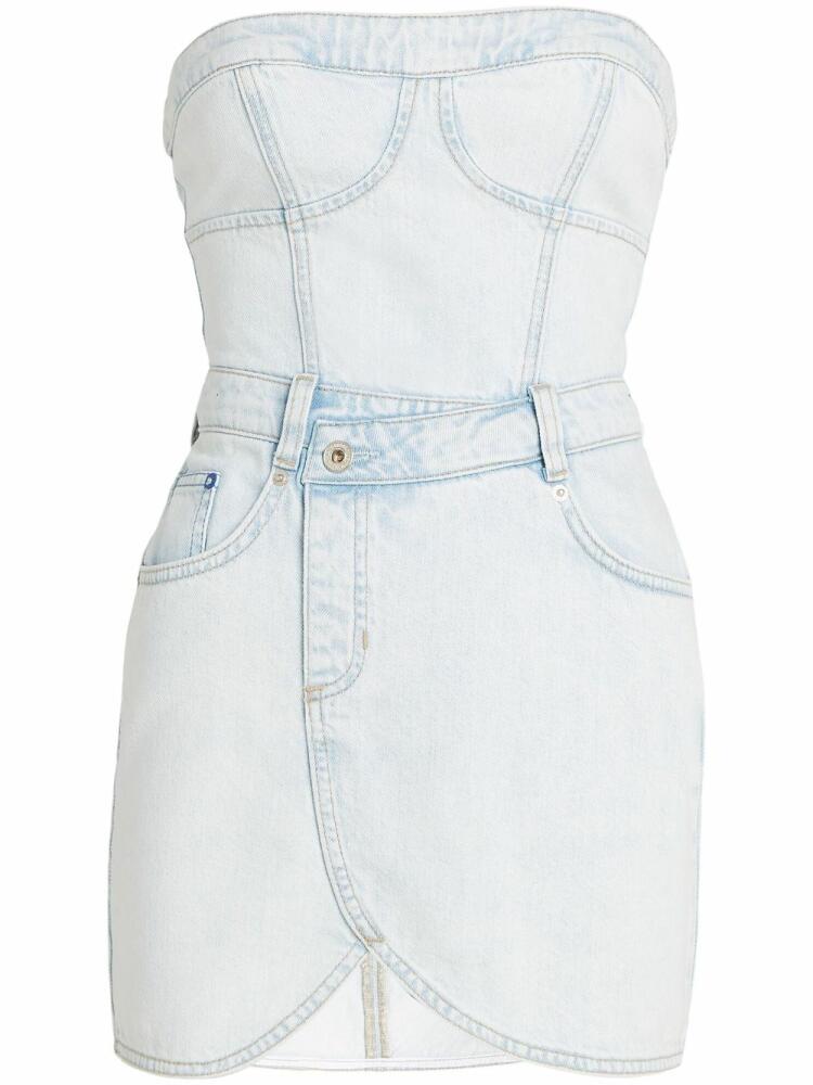 Karl Lagerfeld Jeans bustier-style denim minidress - White Cover