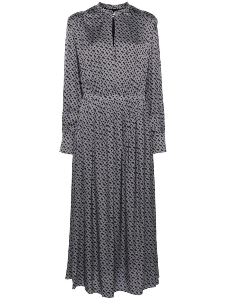 BOSS tonal monogram-print midi dress - Grey Cover