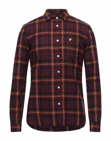 Lyle & Scott Man Shirt Burgundy Cotton Cover