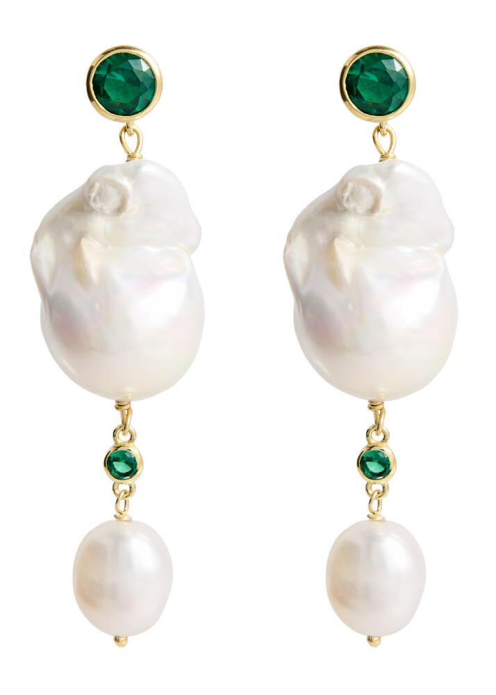 Daisy London Pearl 18kt Gold-plated Drop Earrings Cover