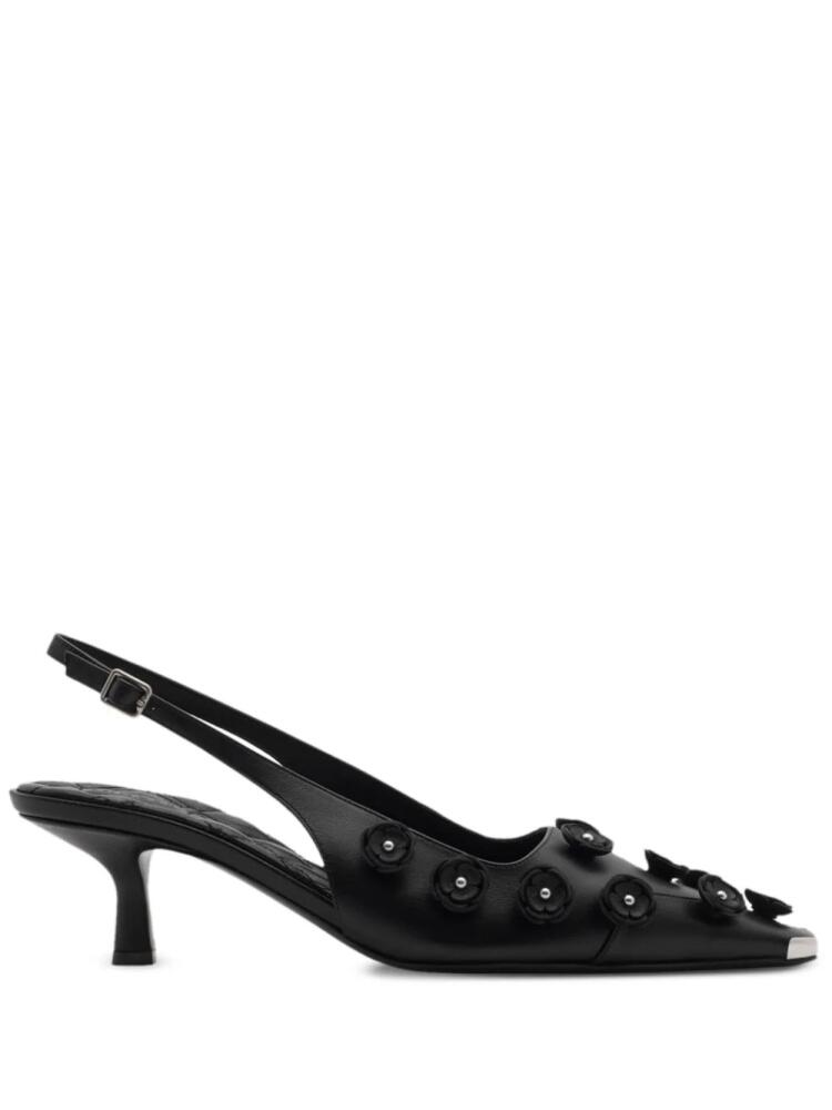 Burberry 50mm leather Chisel Flora slingback pumps - Black Cover