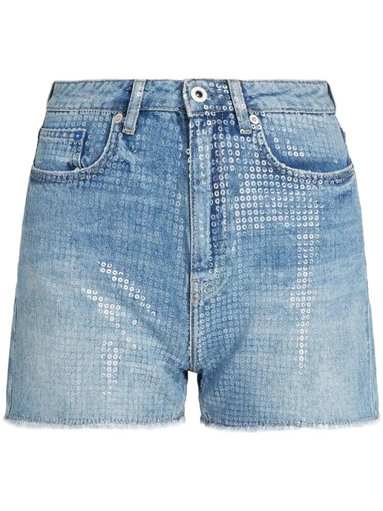 Karl Lagerfeld Jeans sequin-embellished denim shorts - Blue Cover