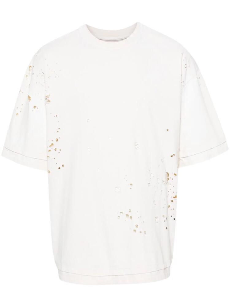 PDF ripped cotton T-shirt - Neutrals Cover