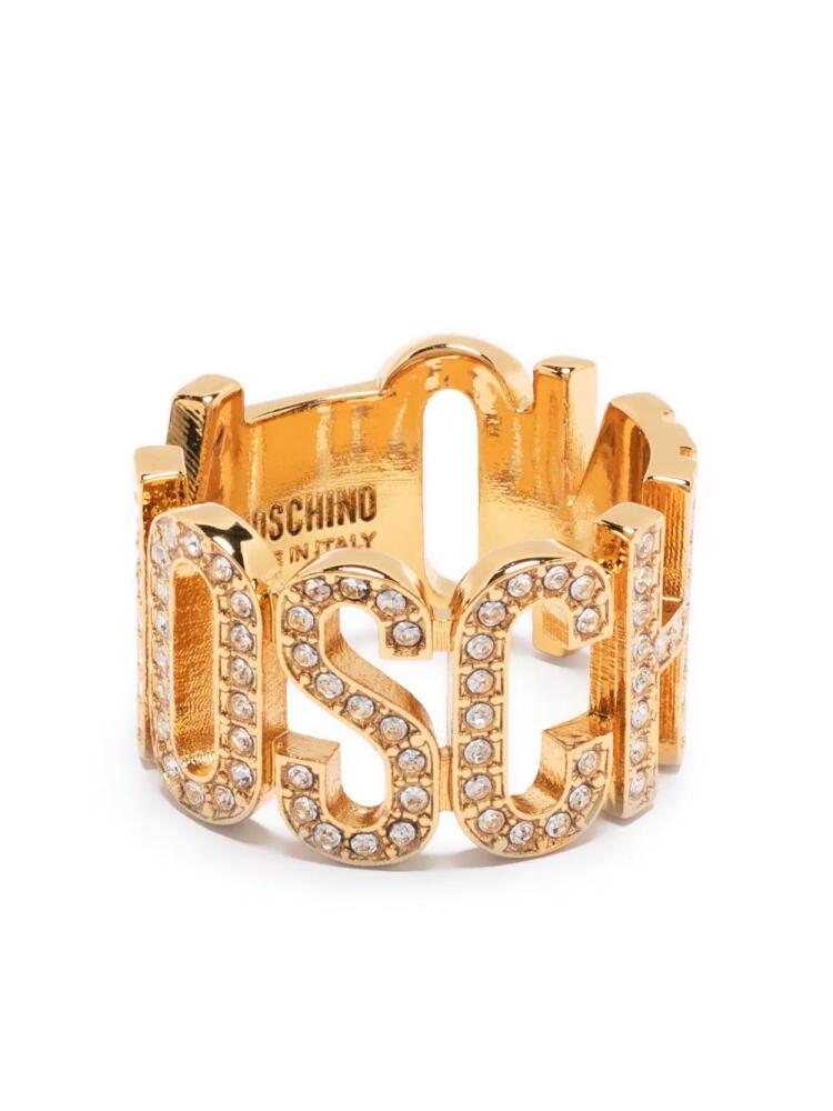 Moschino rhinestone-embellished ring - Gold Cover