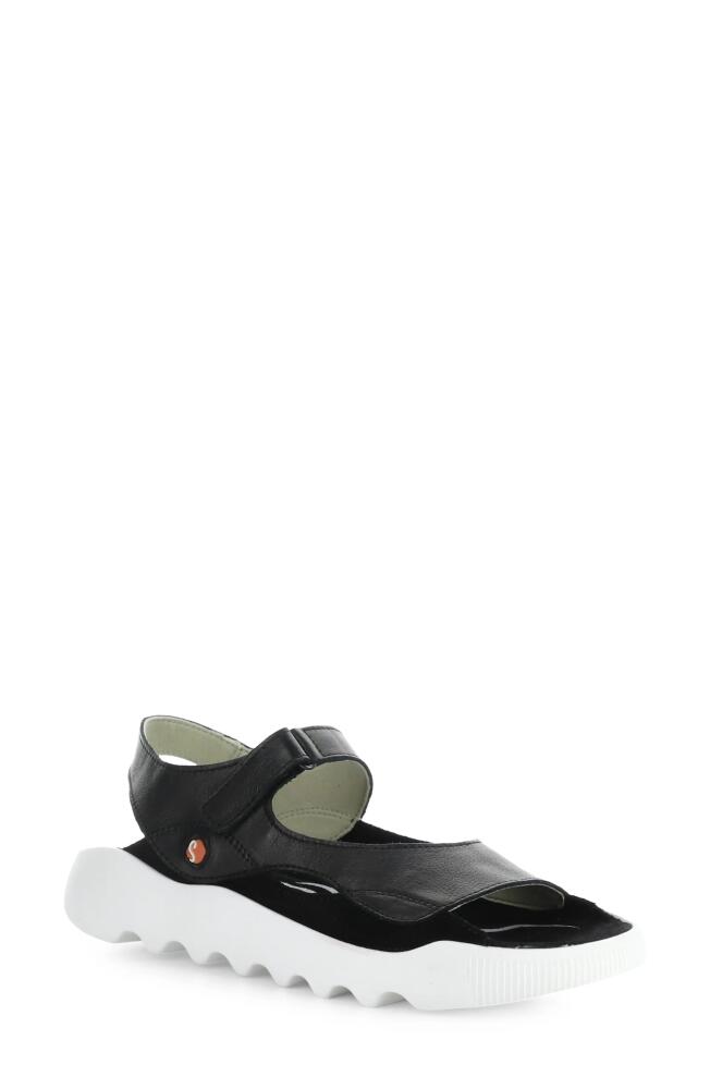 Softinos by Fly London Weal Sandal in Black Smooth Leather Cover