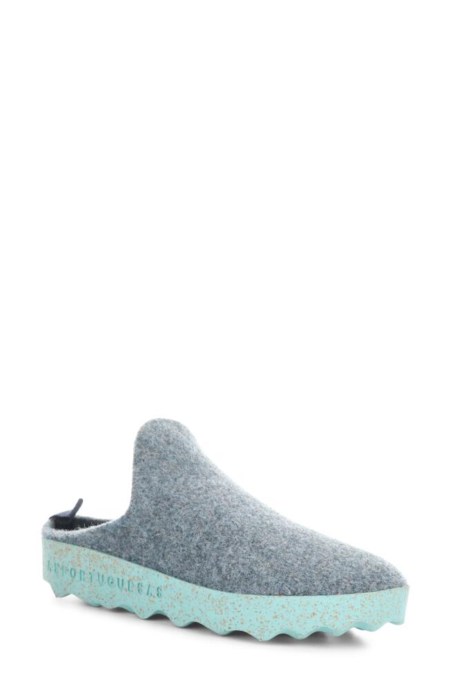 Asportuguesas by Fly London Fly London Come Sneaker Mule in Grey Blue Tweed/Felt Cover