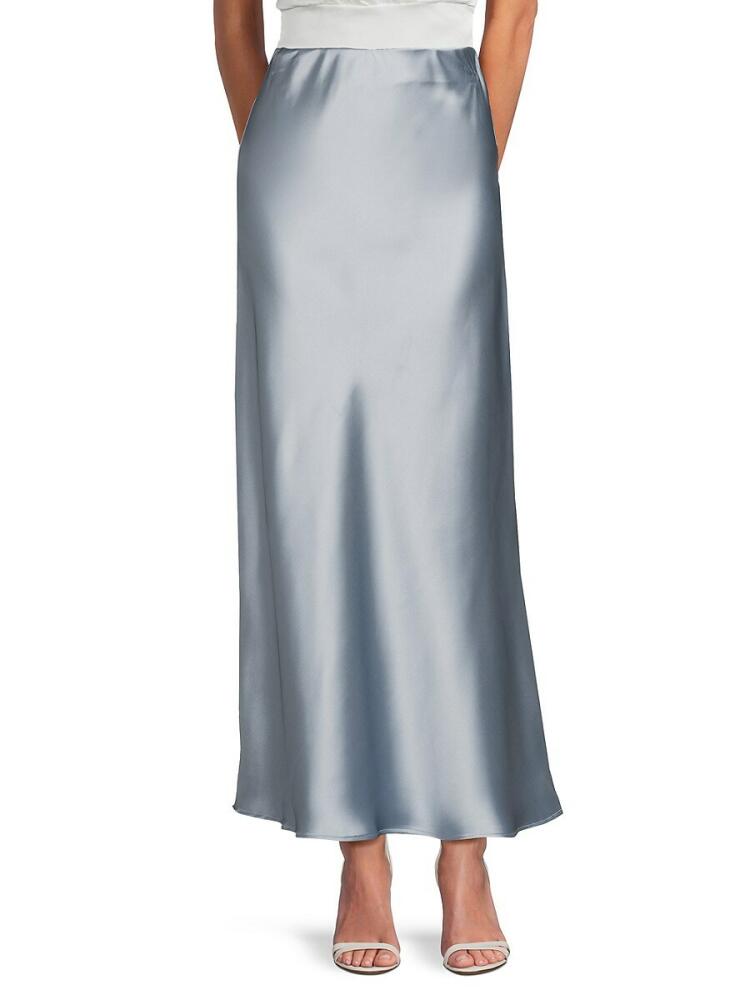 Renee C. Women's Satin Maxi Skirt - Steel Blue Cover