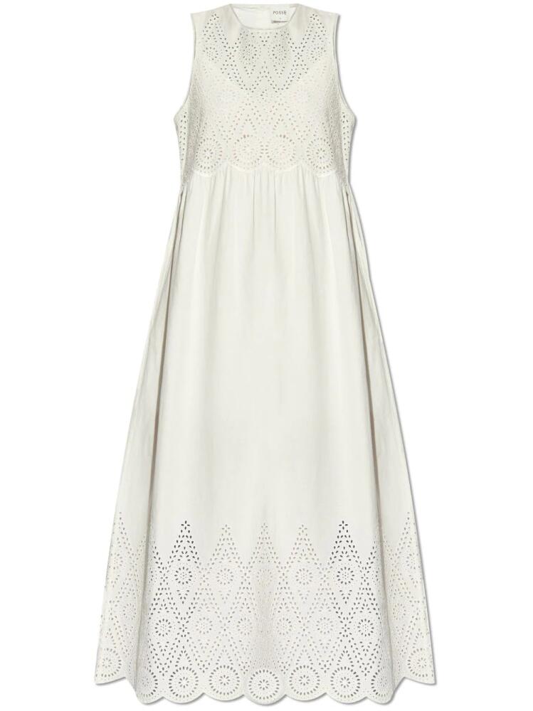 Posse Louisa broderie-anglaise maxi dress - Neutrals Cover