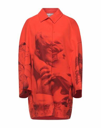 Valentino Garavani Woman Coat Orange Virgin Wool, Cashmere, Polyester, Cotton, Viscose Cover