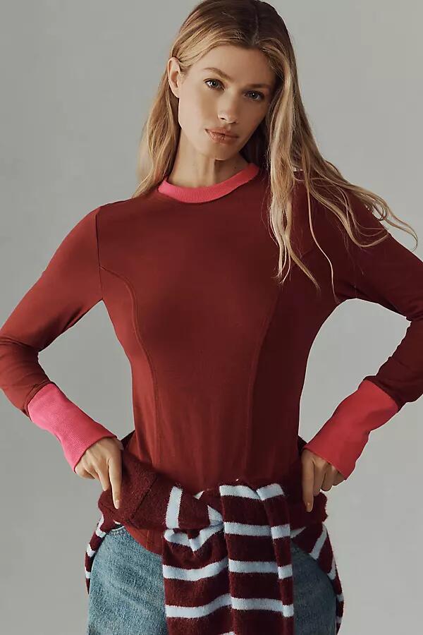 Maeve Long-Sleeve Seamed Tee Cover