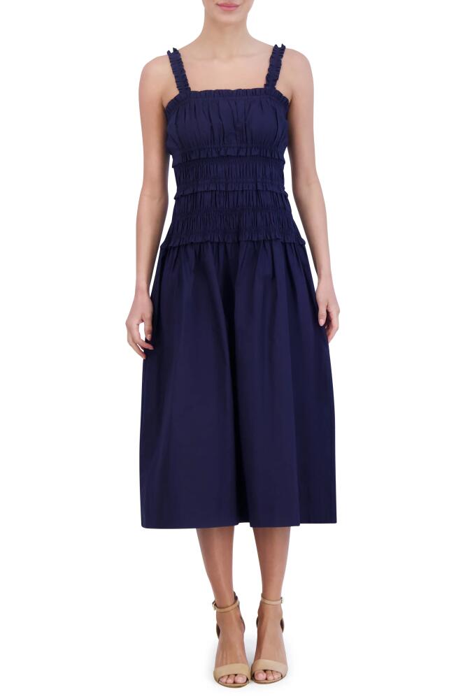 Eliza J Cotton Midi Sundress in Navy Cover