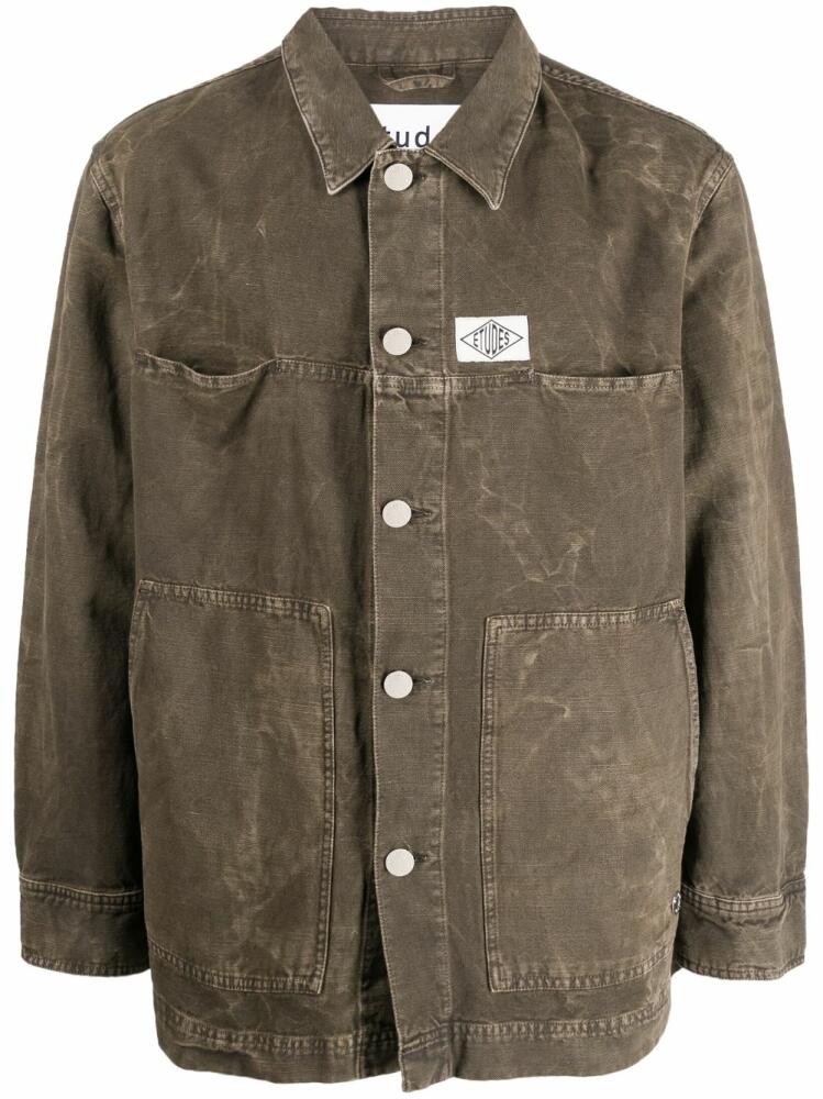 Etudes bleached-effect denim shirt - Green Cover