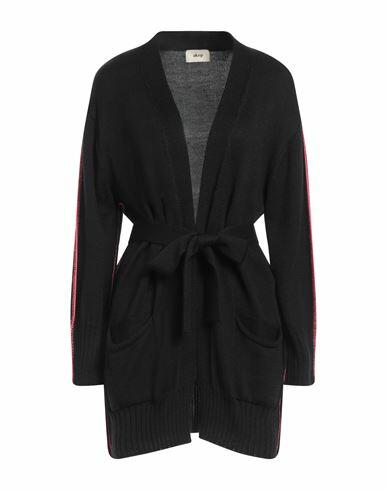 Akep Woman Cardigan Black Merino Wool, Acrylic Cover