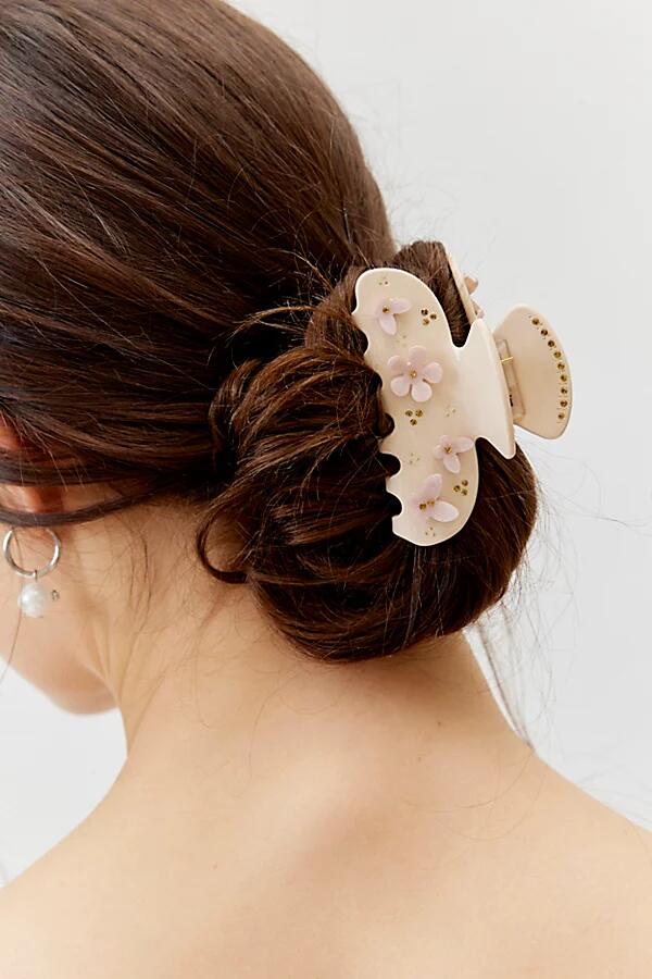 Emi Jay Sweetheart Claw Clip in Ivory Flowers Cover