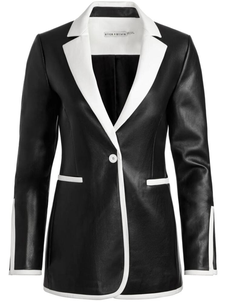 alice + olivia Breann faux-leather blazer - Black Cover