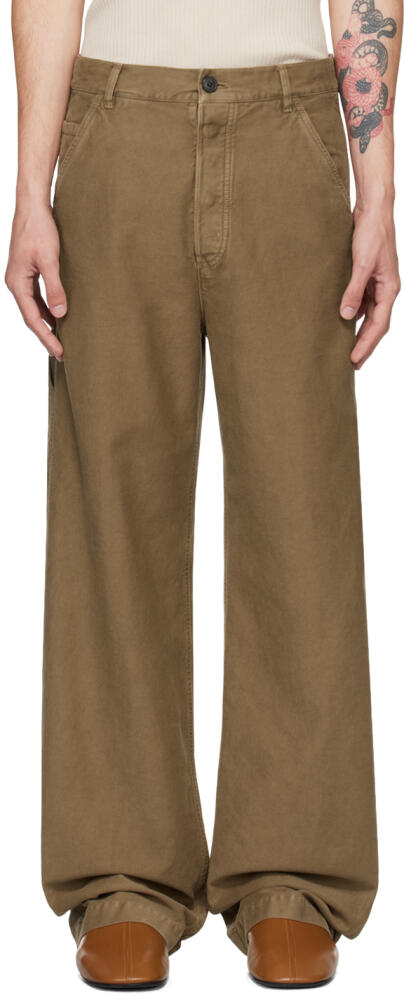 Dries Van Noten Brown Straight-Leg Jeans Cover