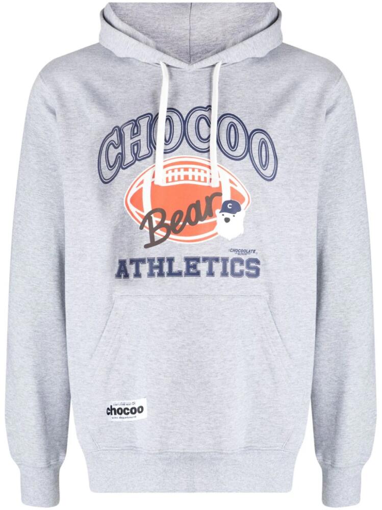 CHOCOOLATE logo-print cotton hoodie - Grey Cover