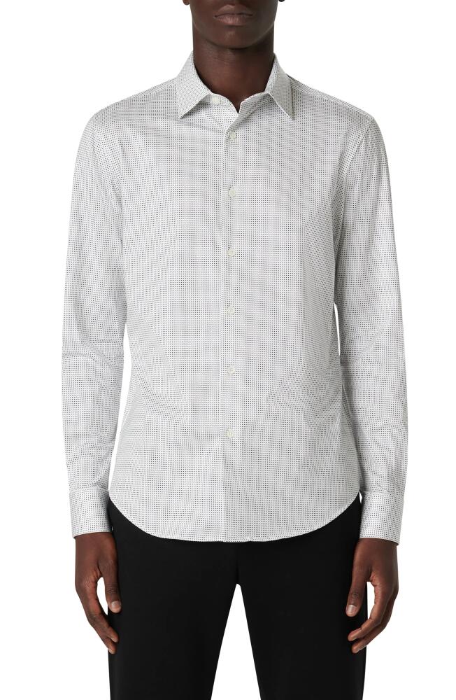 Bugatchi James OoohCotton Pin Dot Print Button-Up Shirt in White Cover